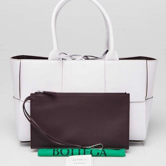 Bottega Veneta Light Purple Intrecciato Woven Nappa Leather Small Arco Tote Bag - Picture 11 of 11